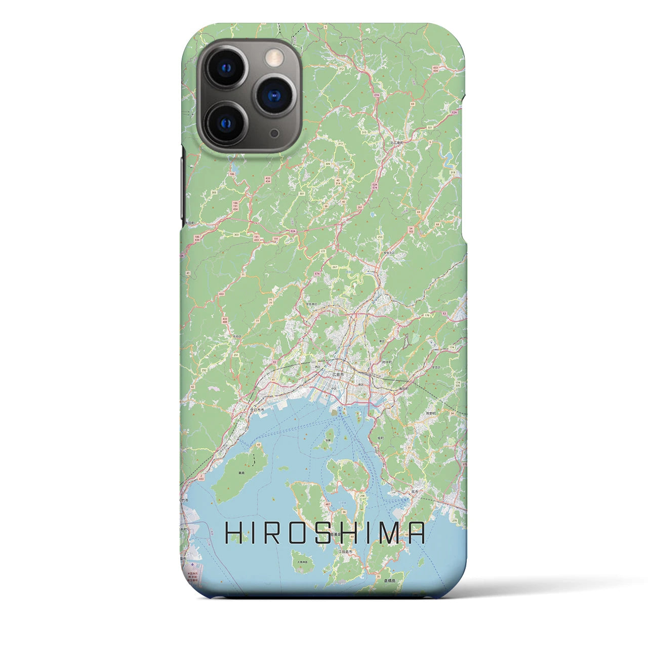 【広島2(広島県)】地図柄iPhoneケース(バックカバータイプ)