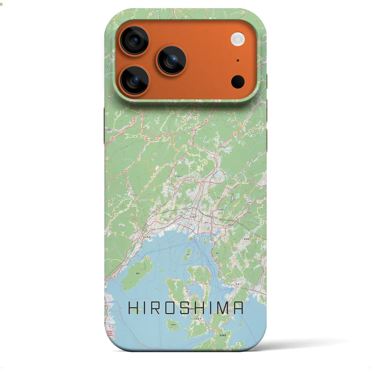 【広島2(広島県)】地図柄iPhoneケース(バックカバータイプ)ブラック・iPhone 17 Pro Max 用