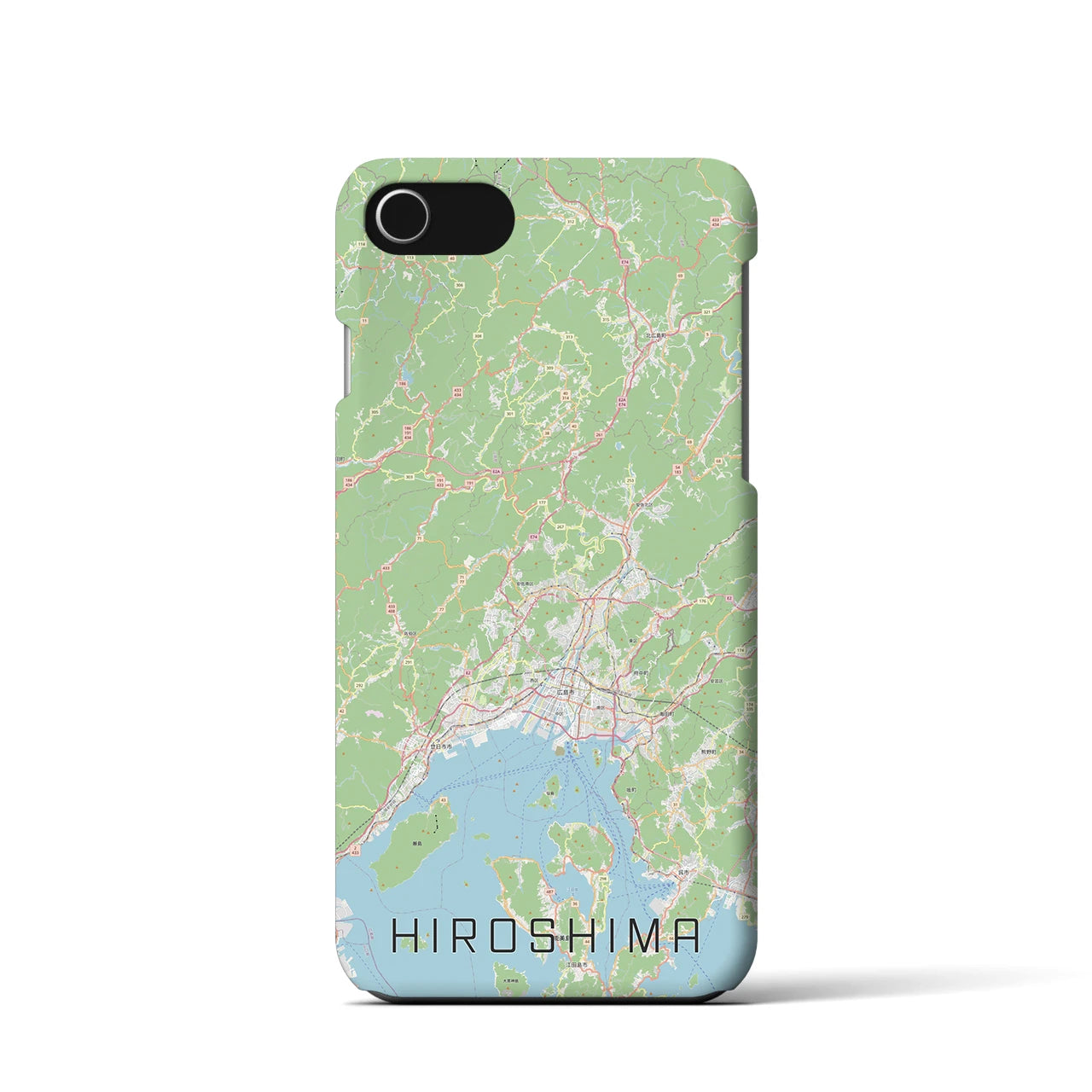 【広島2(広島県)】地図柄iPhoneケース(バックカバータイプ)