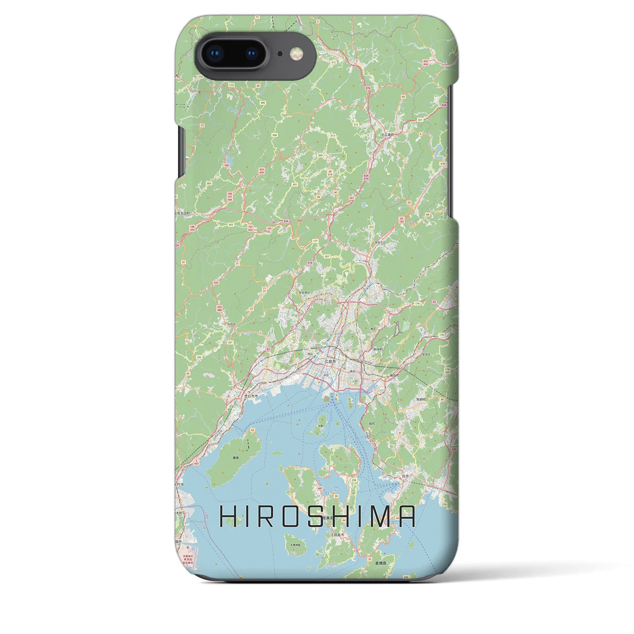 【広島2(広島県)】地図柄iPhoneケース(バックカバータイプ)