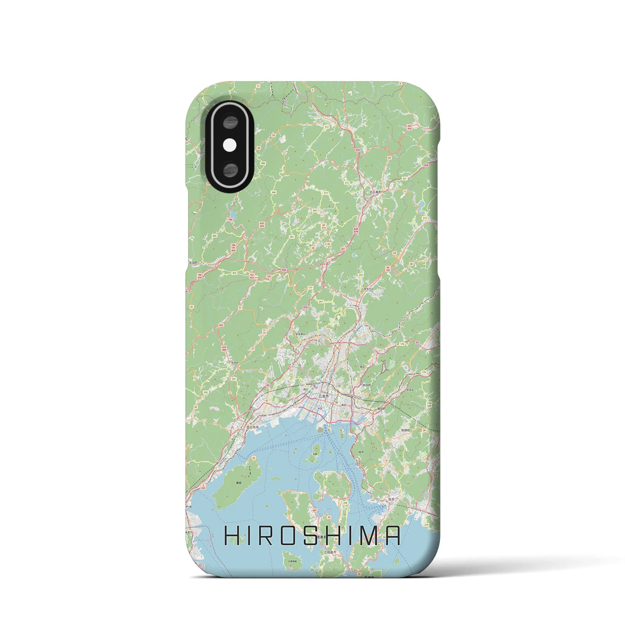 【広島2(広島県)】地図柄iPhoneケース(バックカバータイプ)
