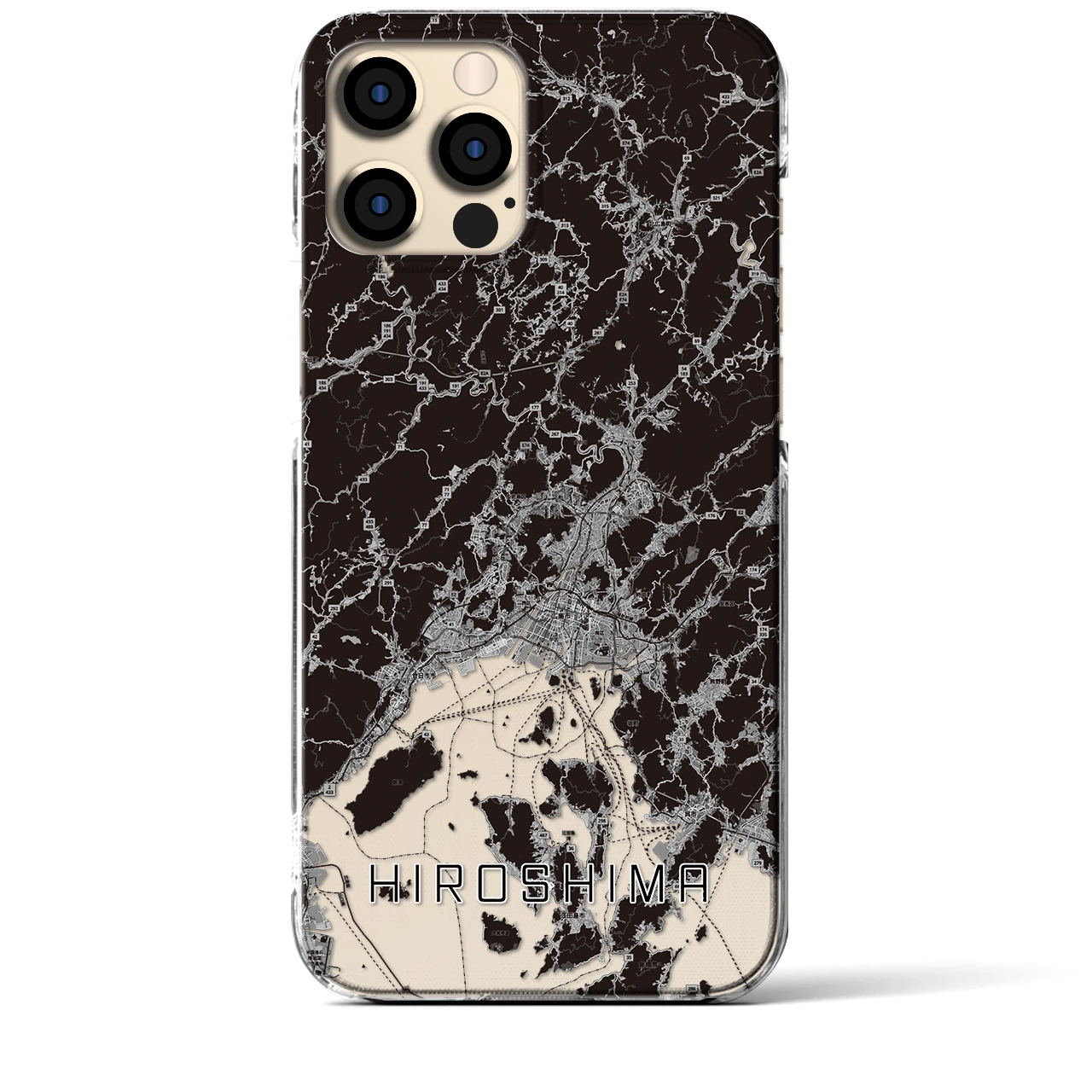 【広島2(広島県)】地図柄iPhoneケース(クリアタイプ)
