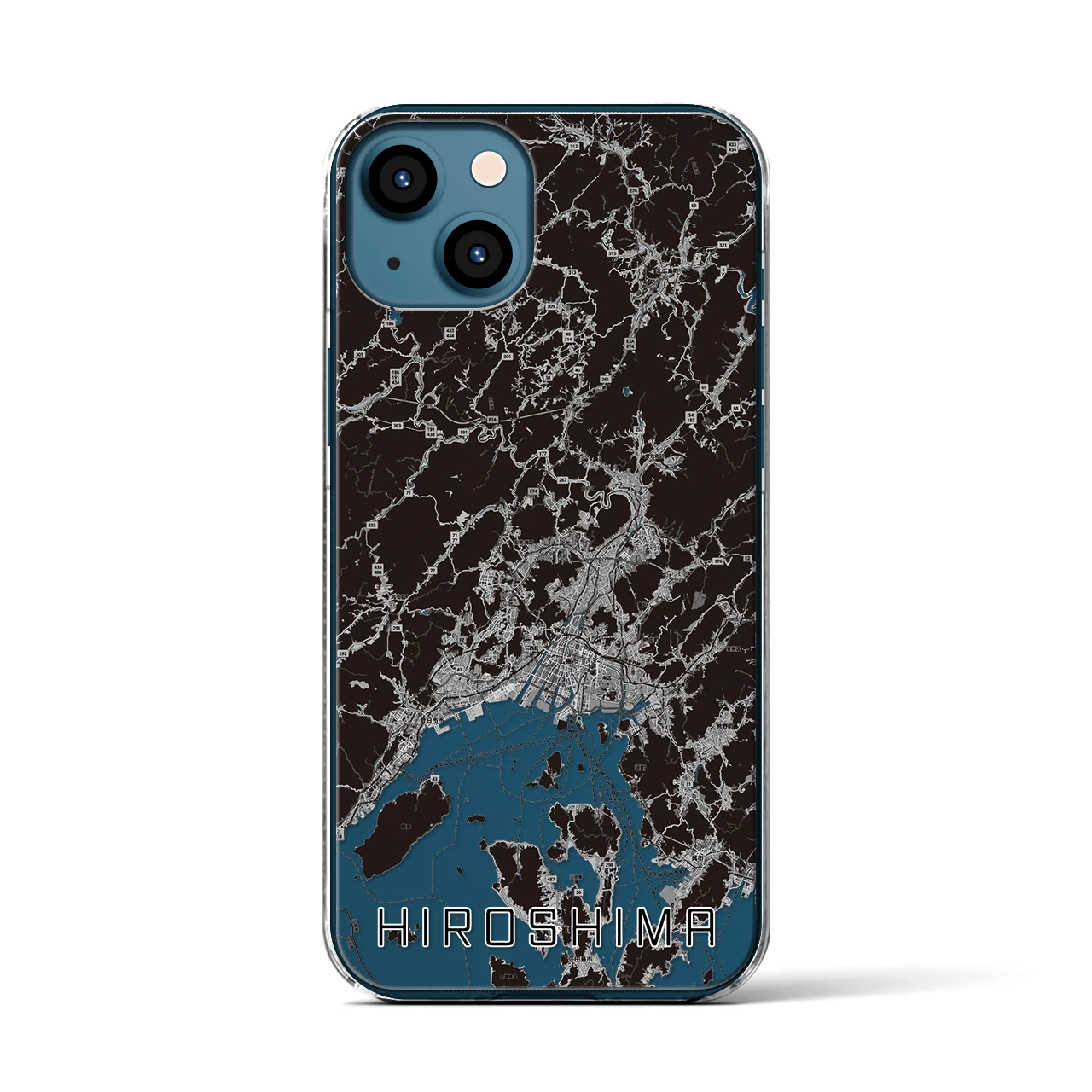 【広島2(広島県)】地図柄iPhoneケース(クリアタイプ)
