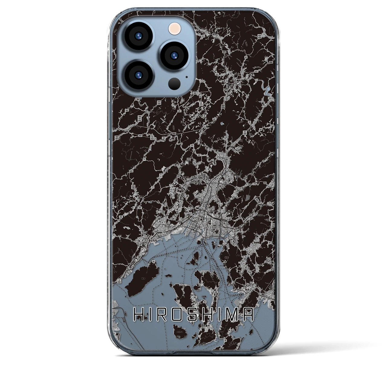 【広島2(広島県)】地図柄iPhoneケース(クリアタイプ)