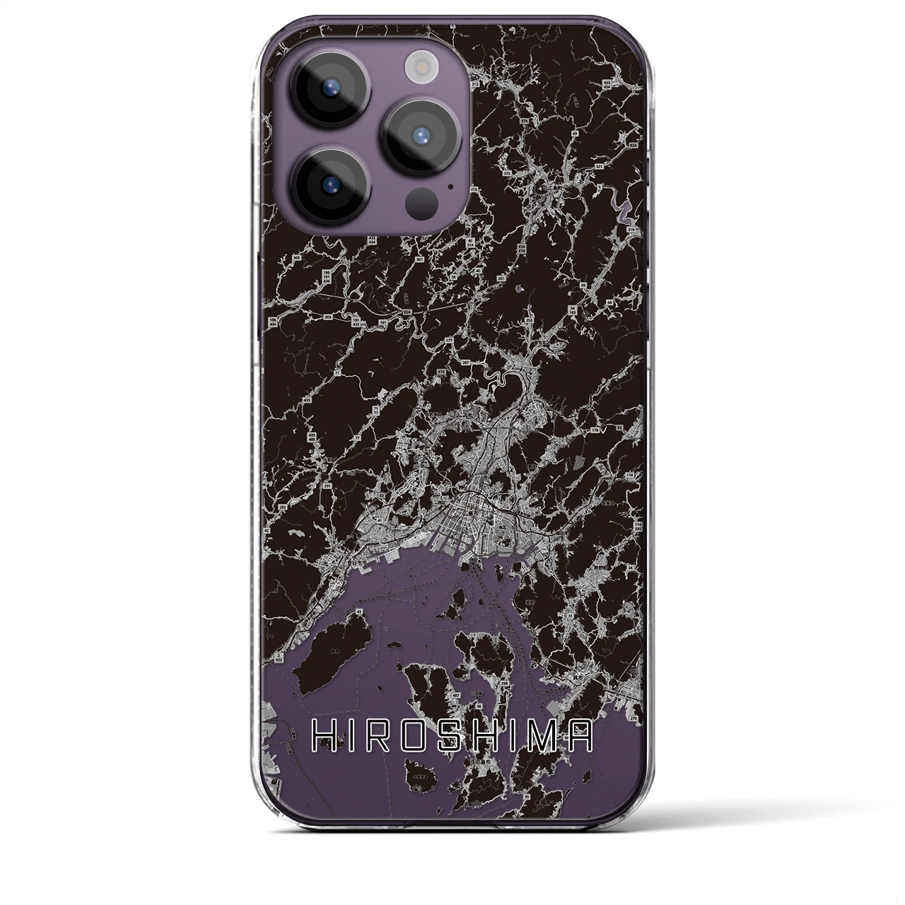【広島2(広島県)】地図柄iPhoneケース(クリアタイプ)