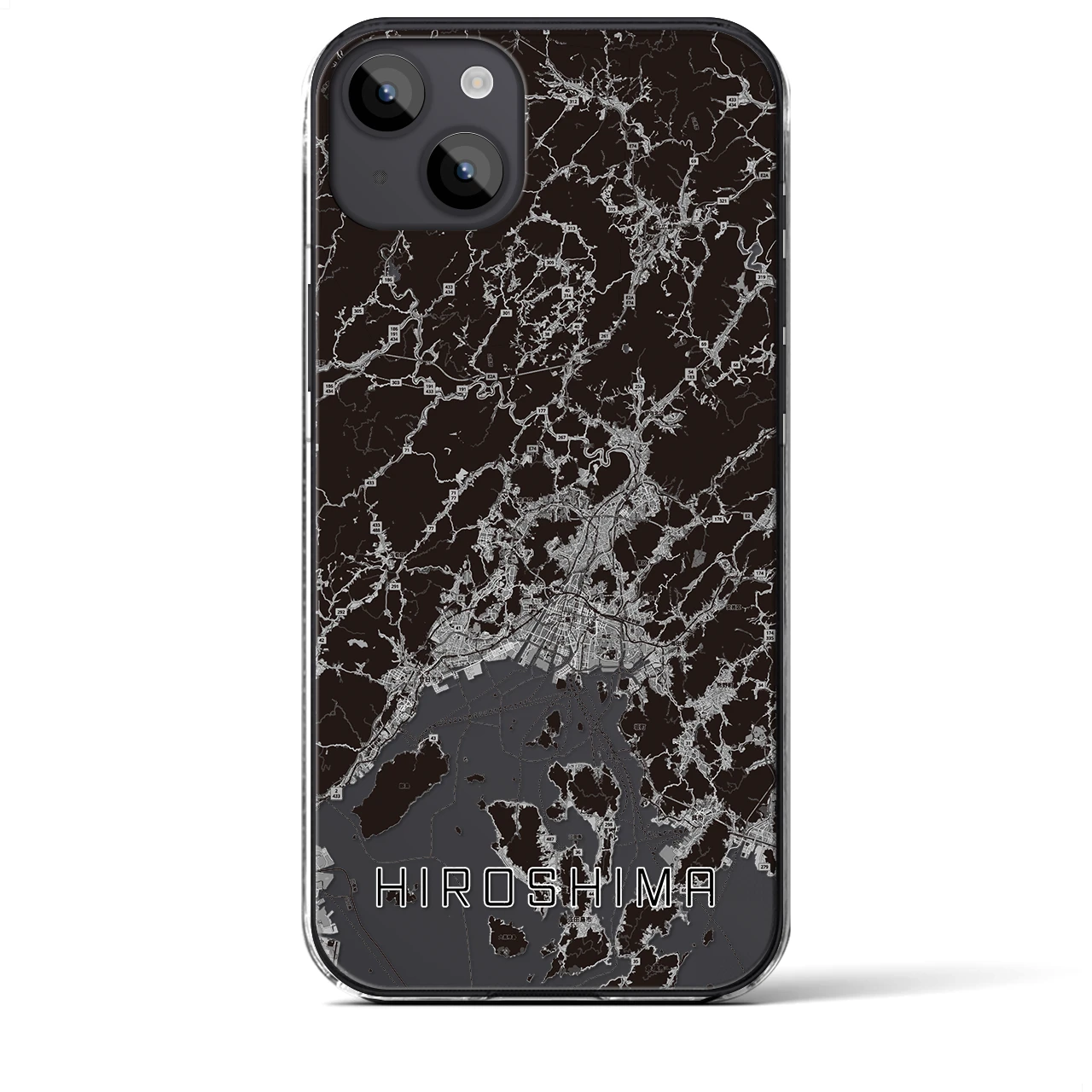 【広島2(広島県)】地図柄iPhoneケース(クリアタイプ)