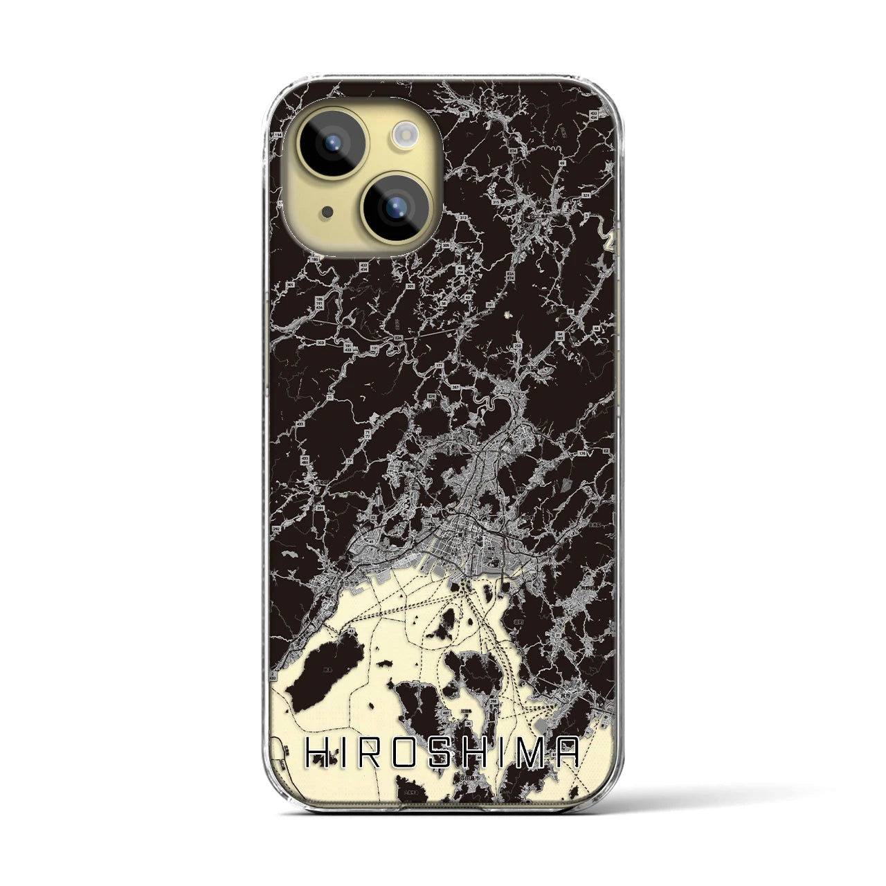 【広島2(広島県)】地図柄iPhoneケース(クリアタイプ)