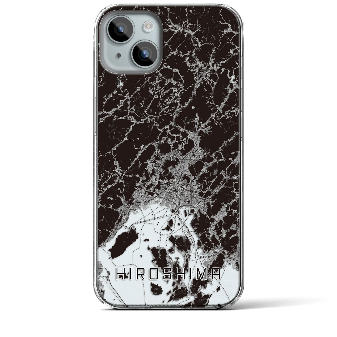 【広島2(広島県)】地図柄iPhoneケース(クリアタイプ)