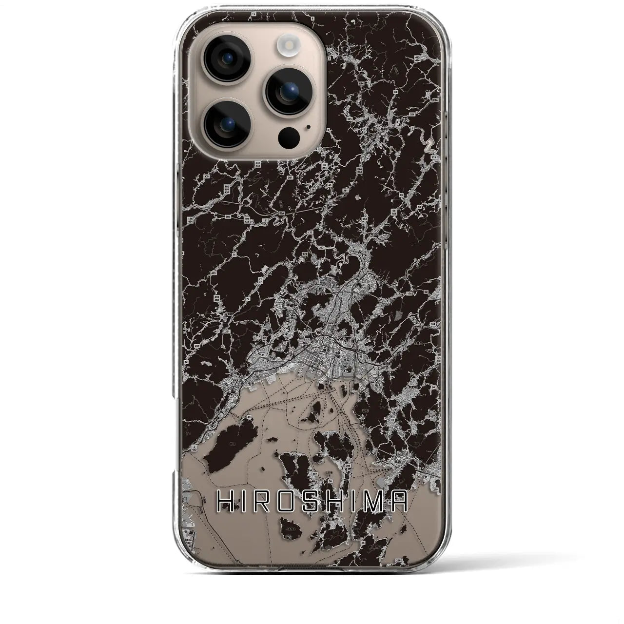 【広島2(広島県)】地図柄iPhoneケース(クリアタイプ)