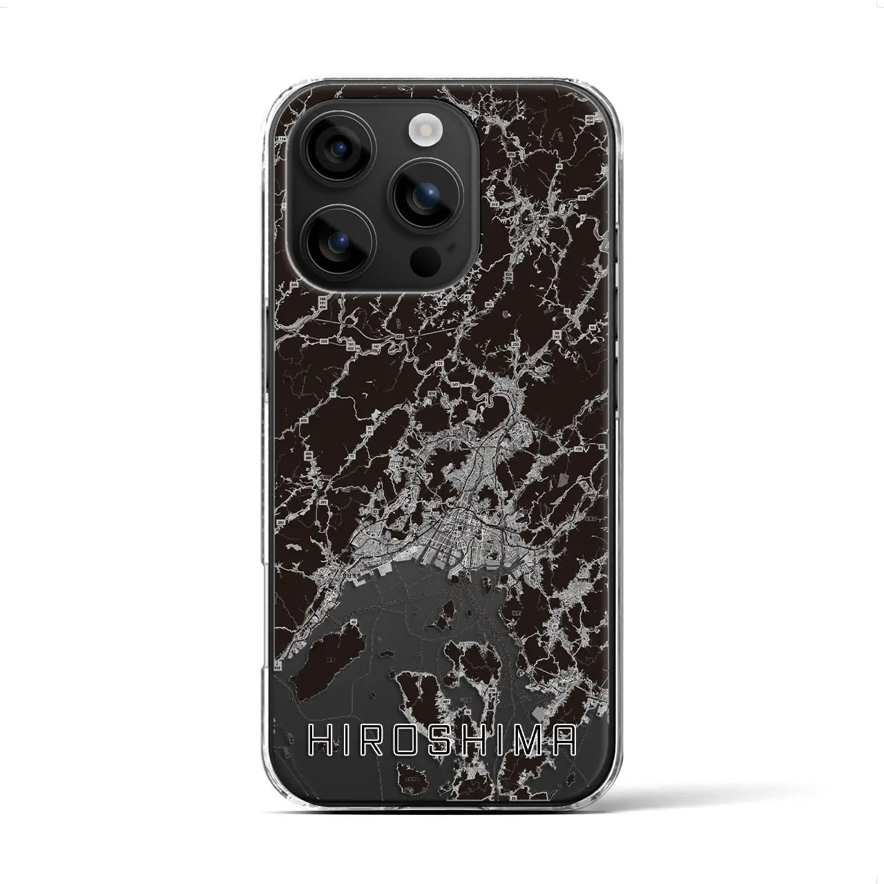 【広島2(広島県)】地図柄iPhoneケース(クリアタイプ)