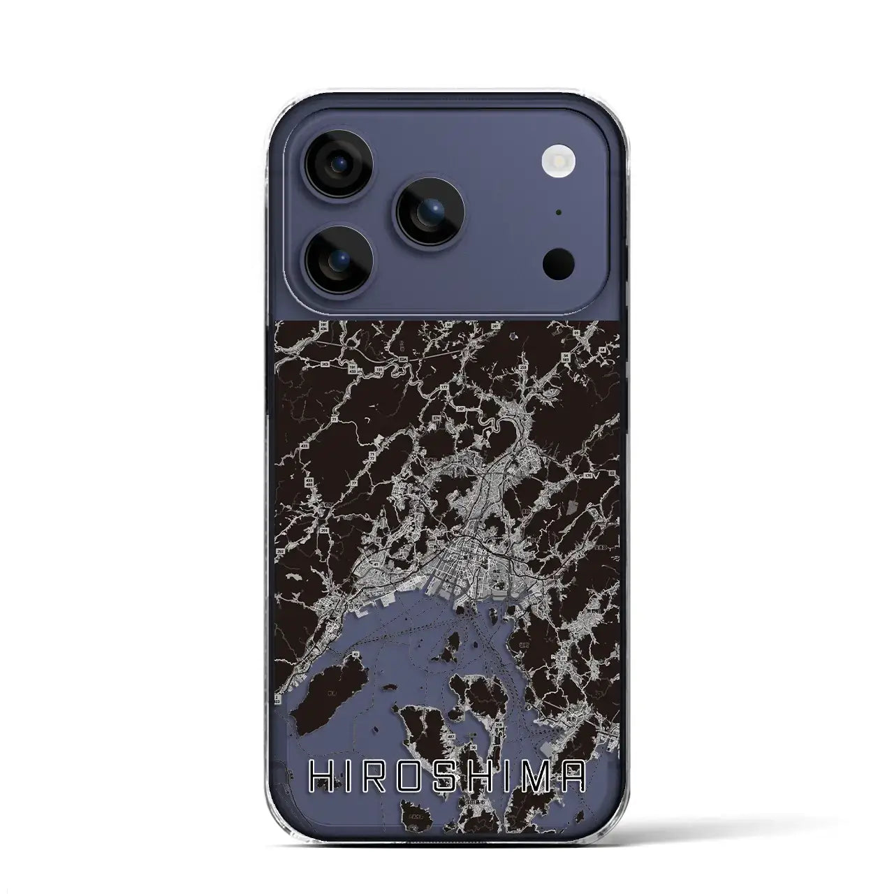【広島2(広島県)】地図柄iPhoneケース(クリアタイプ)モノトーン・iPhone 17 Pro Max 用