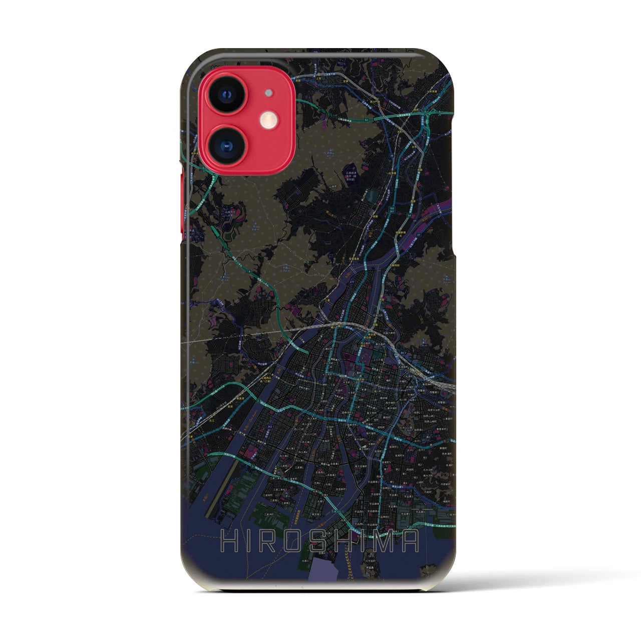 【広島(広島県)】地図柄iPhoneケース(バックカバータイプ)