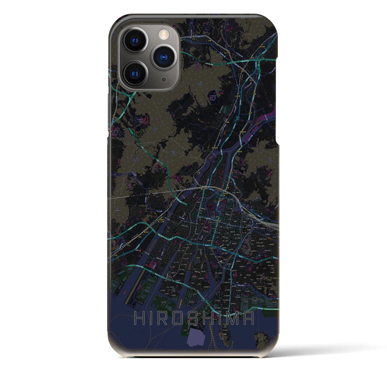 【広島(広島県)】地図柄iPhoneケース(バックカバータイプ)