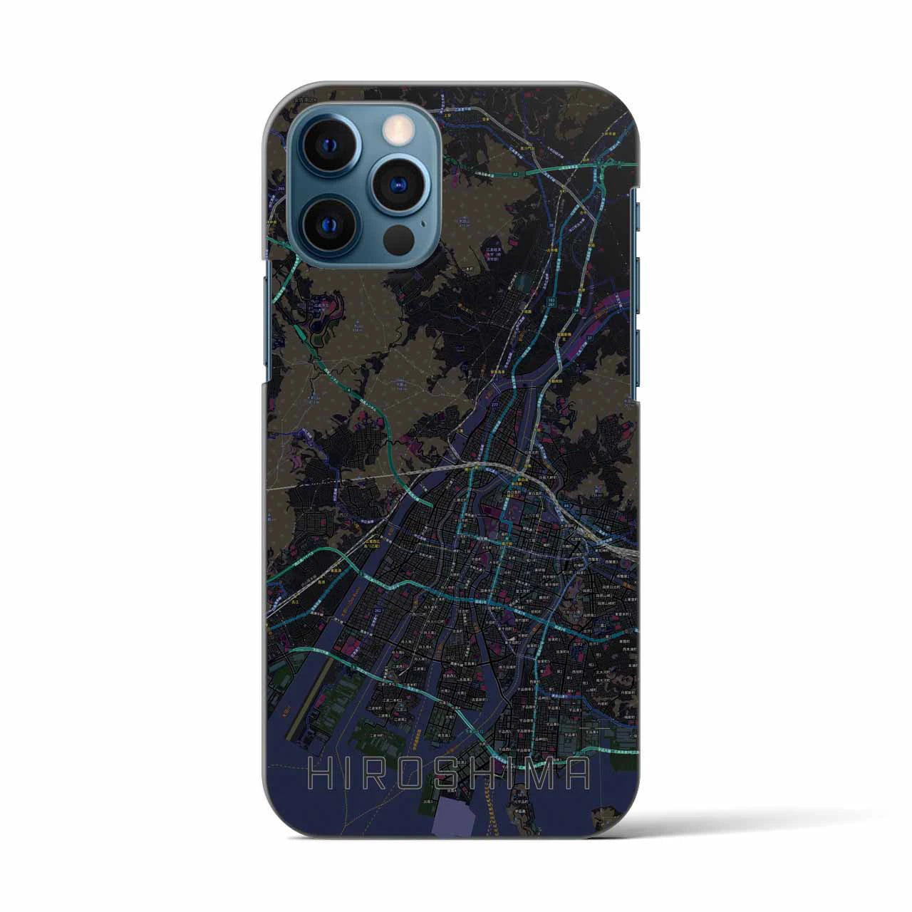 【広島(広島県)】地図柄iPhoneケース(バックカバータイプ)