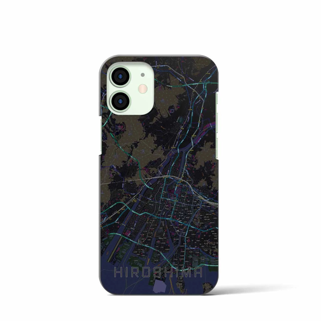 【広島(広島県)】地図柄iPhoneケース(バックカバータイプ)