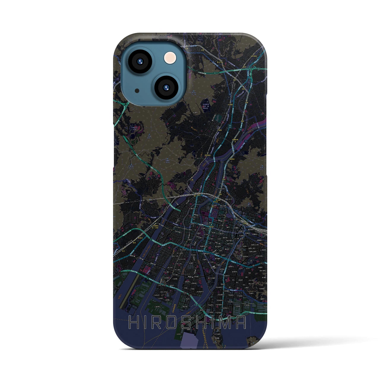 【広島(広島県)】地図柄iPhoneケース(バックカバータイプ)