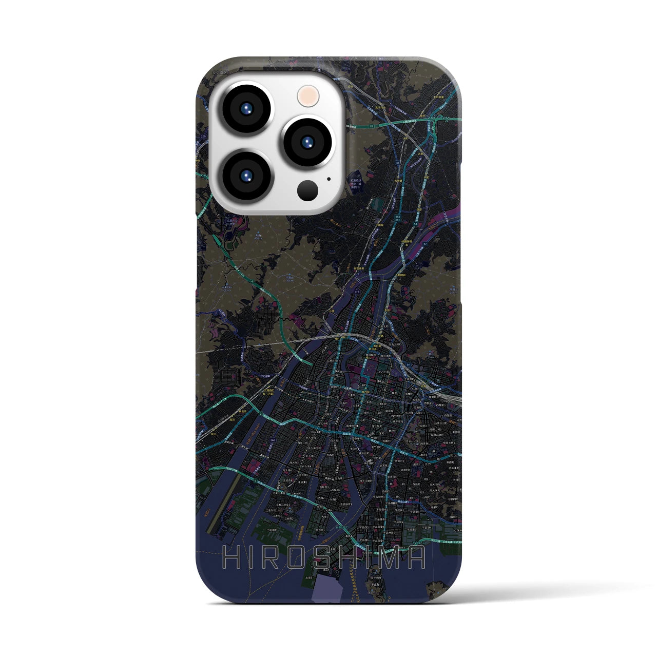 【広島(広島県)】地図柄iPhoneケース(バックカバータイプ)
