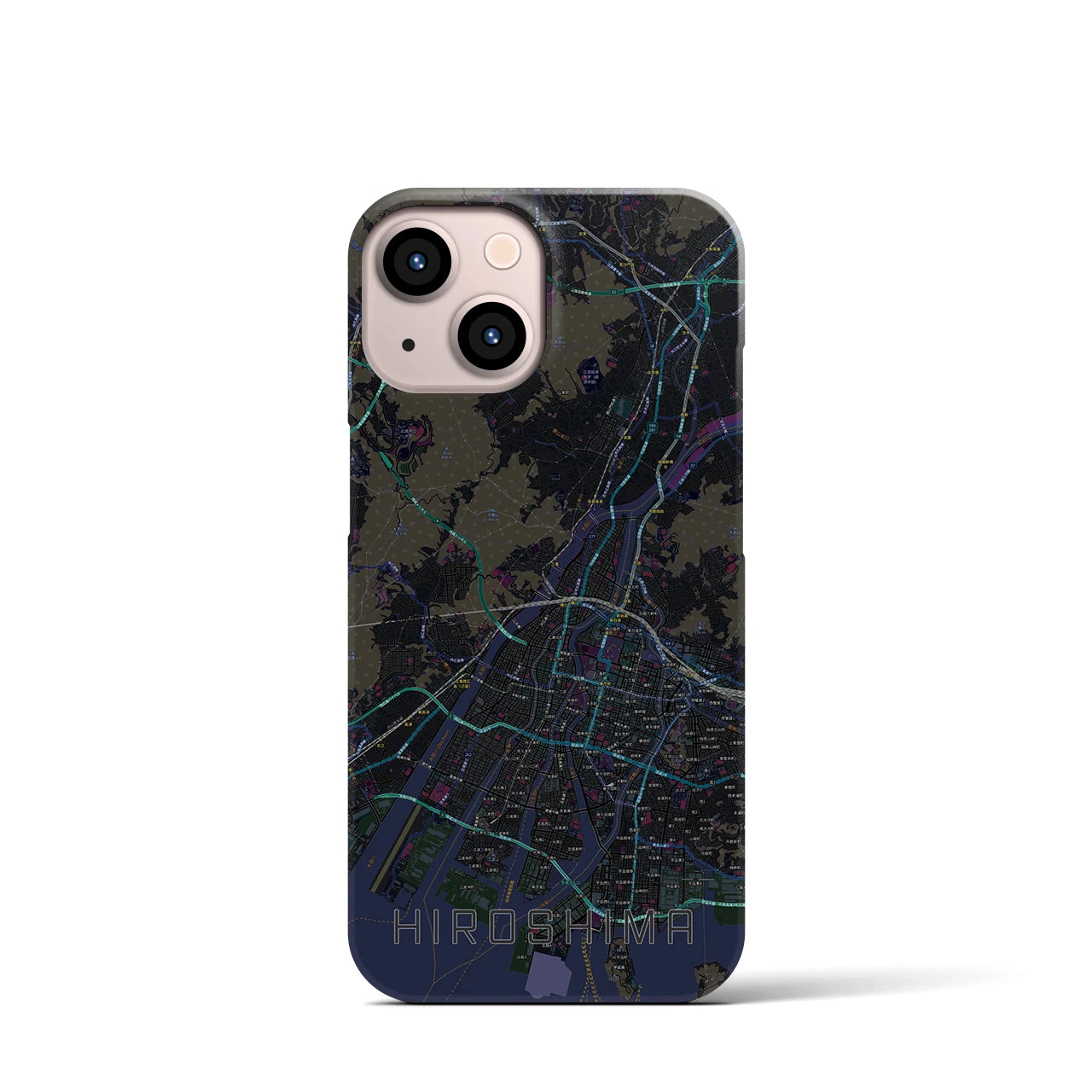 【広島(広島県)】地図柄iPhoneケース(バックカバータイプ)
