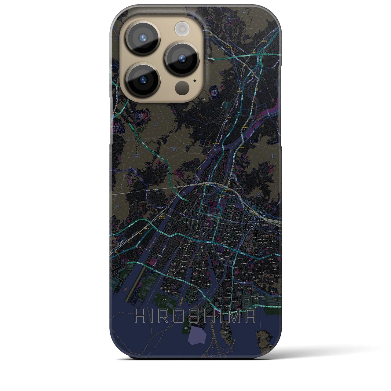 【広島(広島県)】地図柄iPhoneケース(バックカバータイプ)