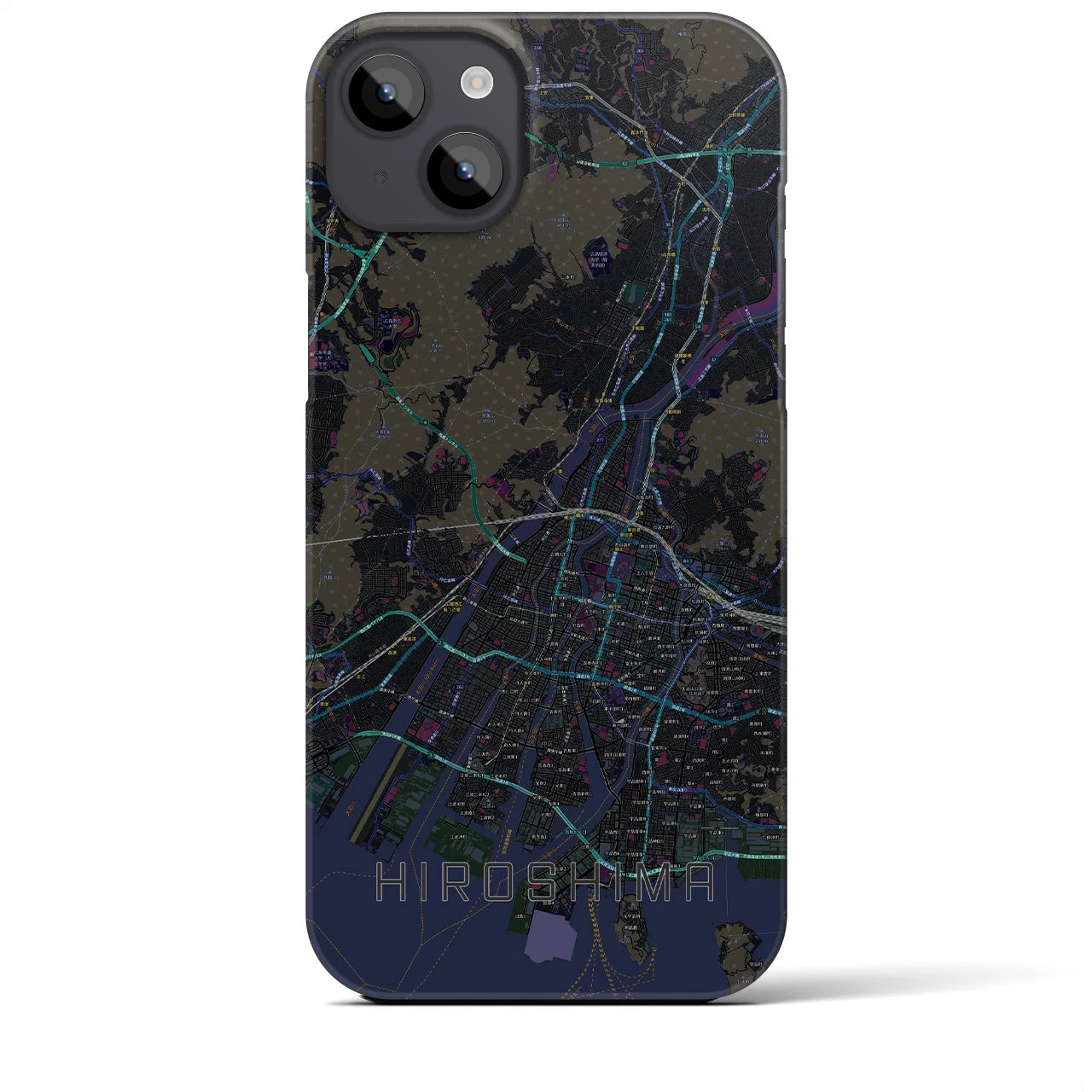 【広島(広島県)】地図柄iPhoneケース(バックカバータイプ)