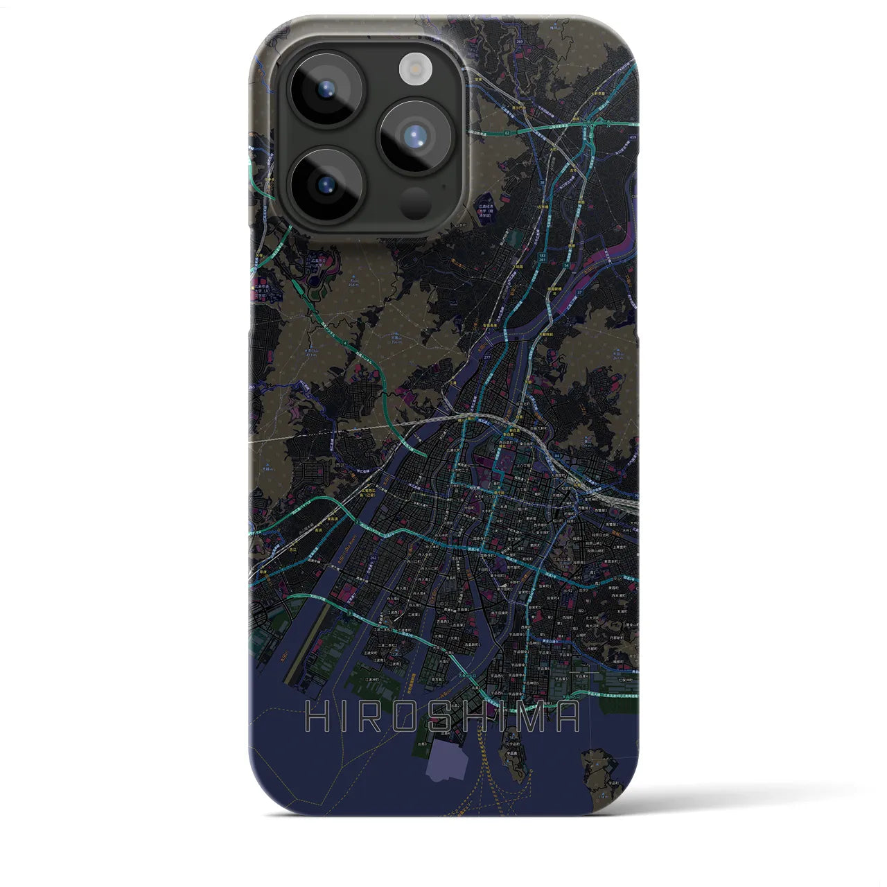 【広島(広島県)】地図柄iPhoneケース(バックカバータイプ)