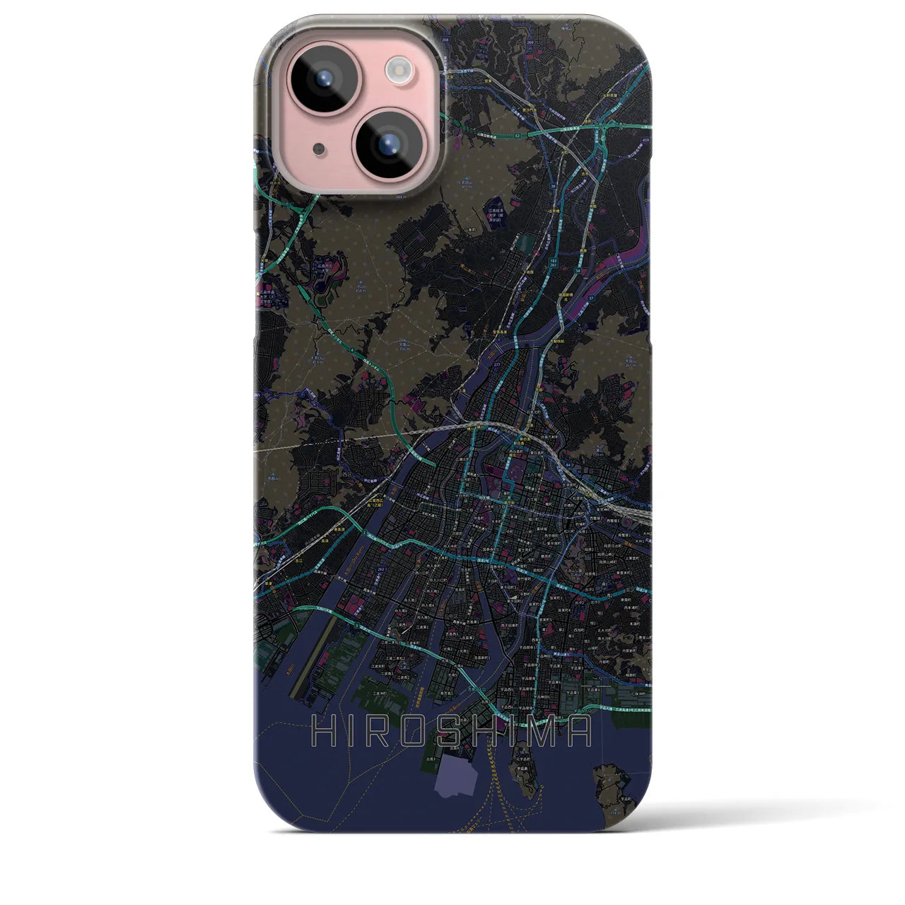 【広島(広島県)】地図柄iPhoneケース(バックカバータイプ)