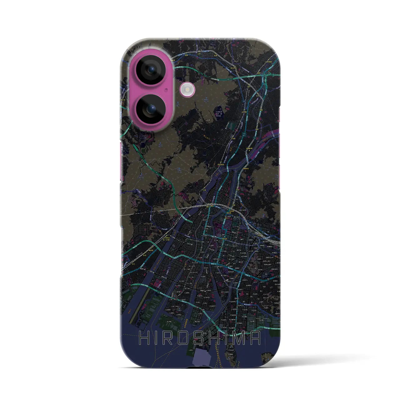 【広島(広島県)】地図柄iPhoneケース(バックカバータイプ)