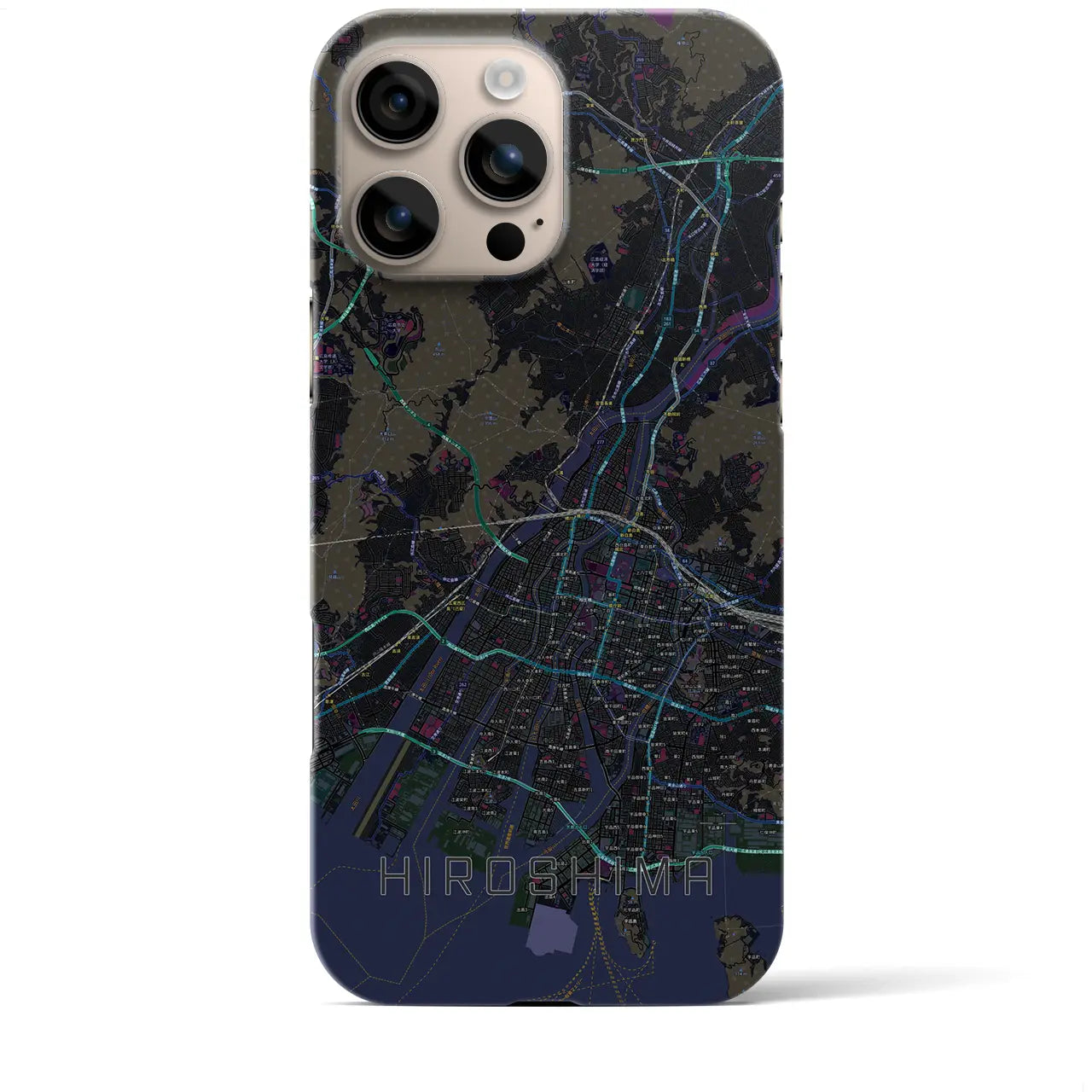 【広島(広島県)】地図柄iPhoneケース(バックカバータイプ)