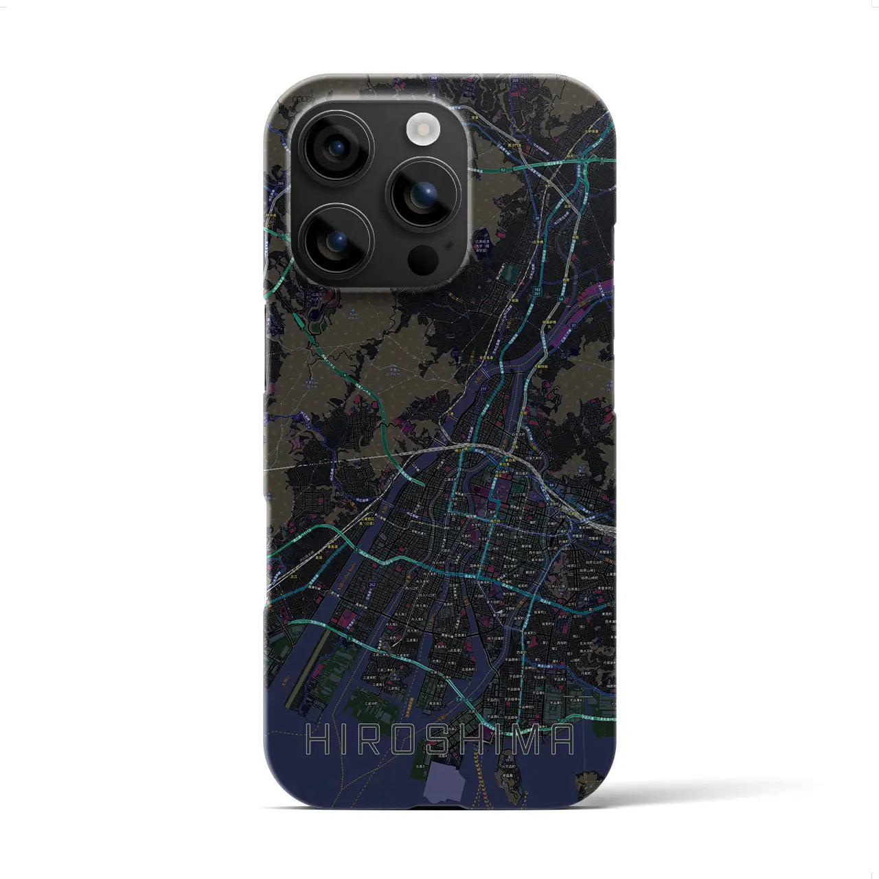 【広島(広島県)】地図柄iPhoneケース(バックカバータイプ)