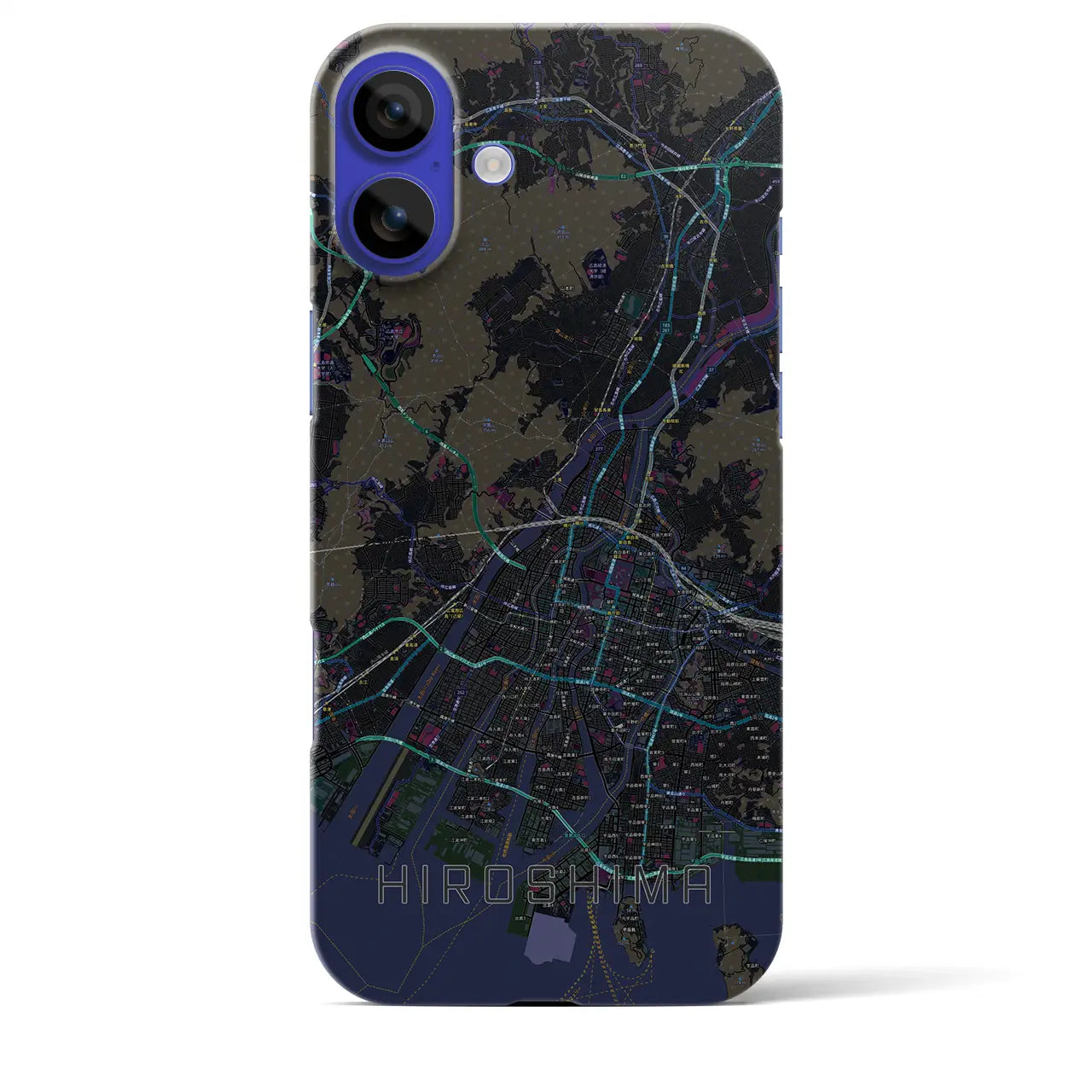 【広島(広島県)】地図柄iPhoneケース(バックカバータイプ)