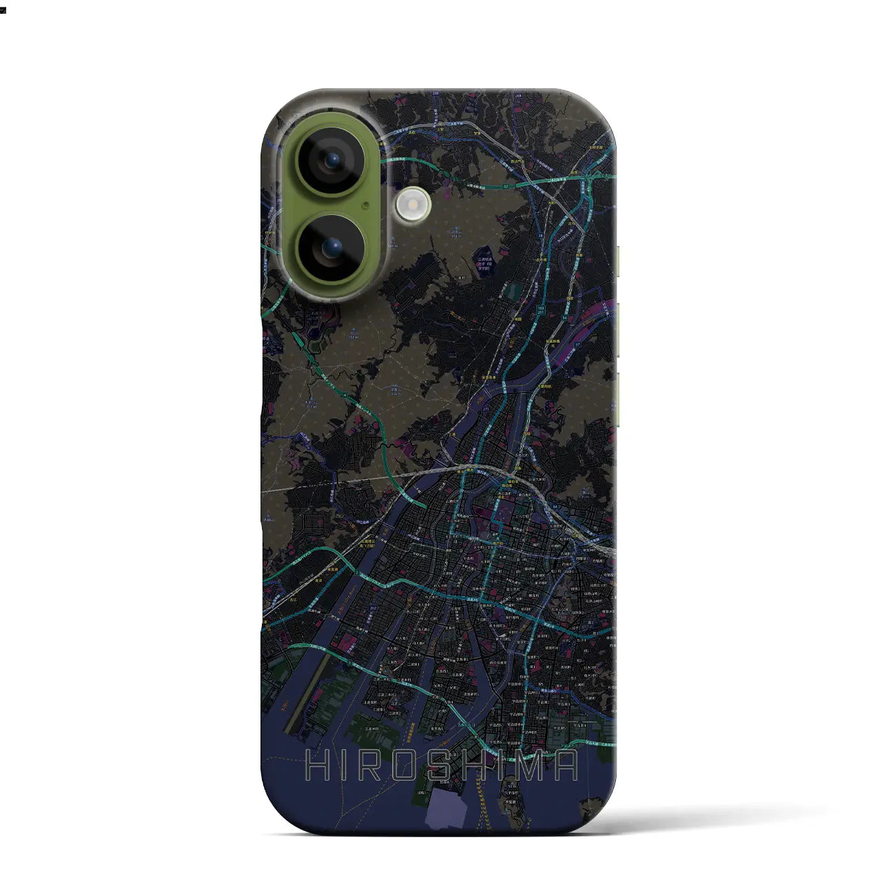 【広島(広島県)】地図柄iPhoneケース(バックカバータイプ)