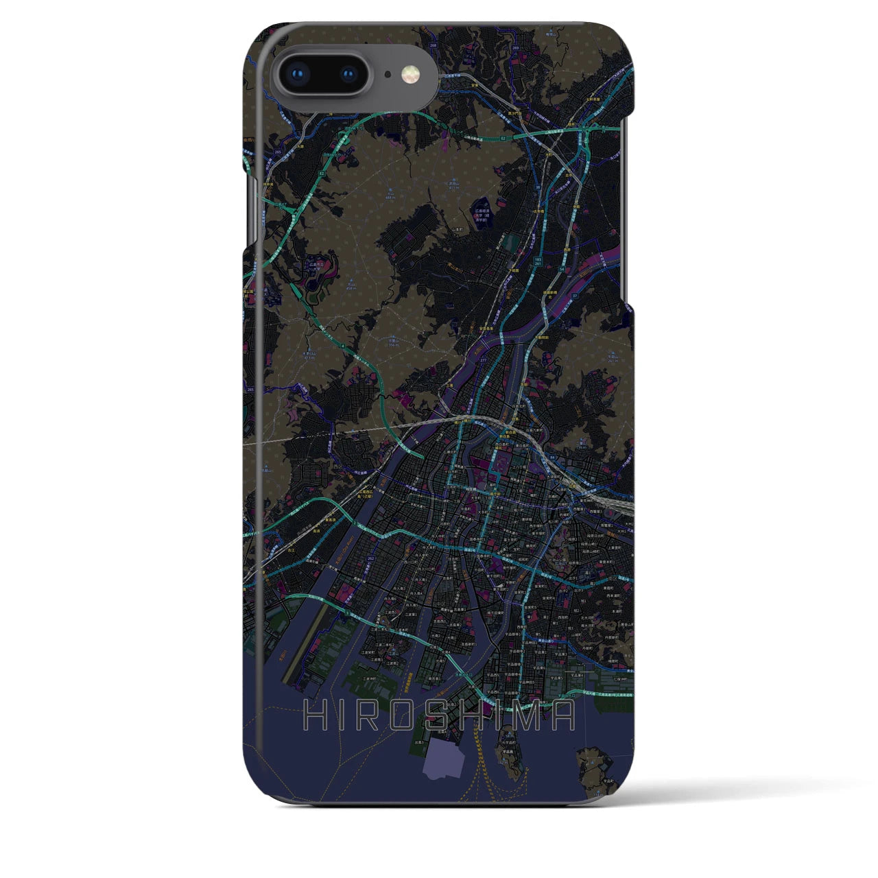 【広島(広島県)】地図柄iPhoneケース(バックカバータイプ)