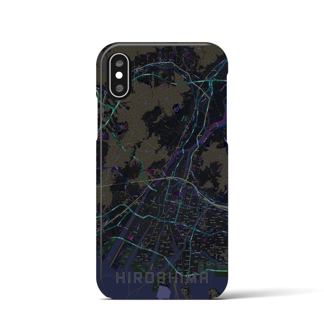 【広島(広島県)】地図柄iPhoneケース(バックカバータイプ)