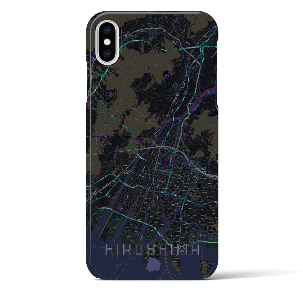 【広島(広島県)】地図柄iPhoneケース(バックカバータイプ)