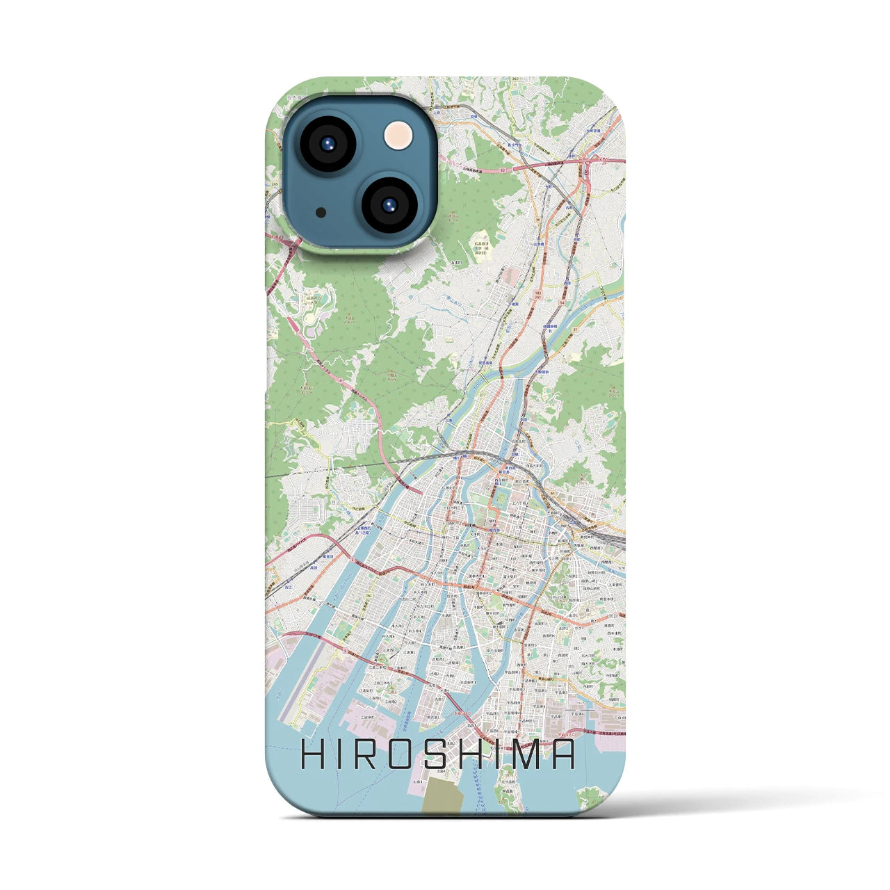 【広島(広島県)】地図柄iPhoneケース(バックカバータイプ)