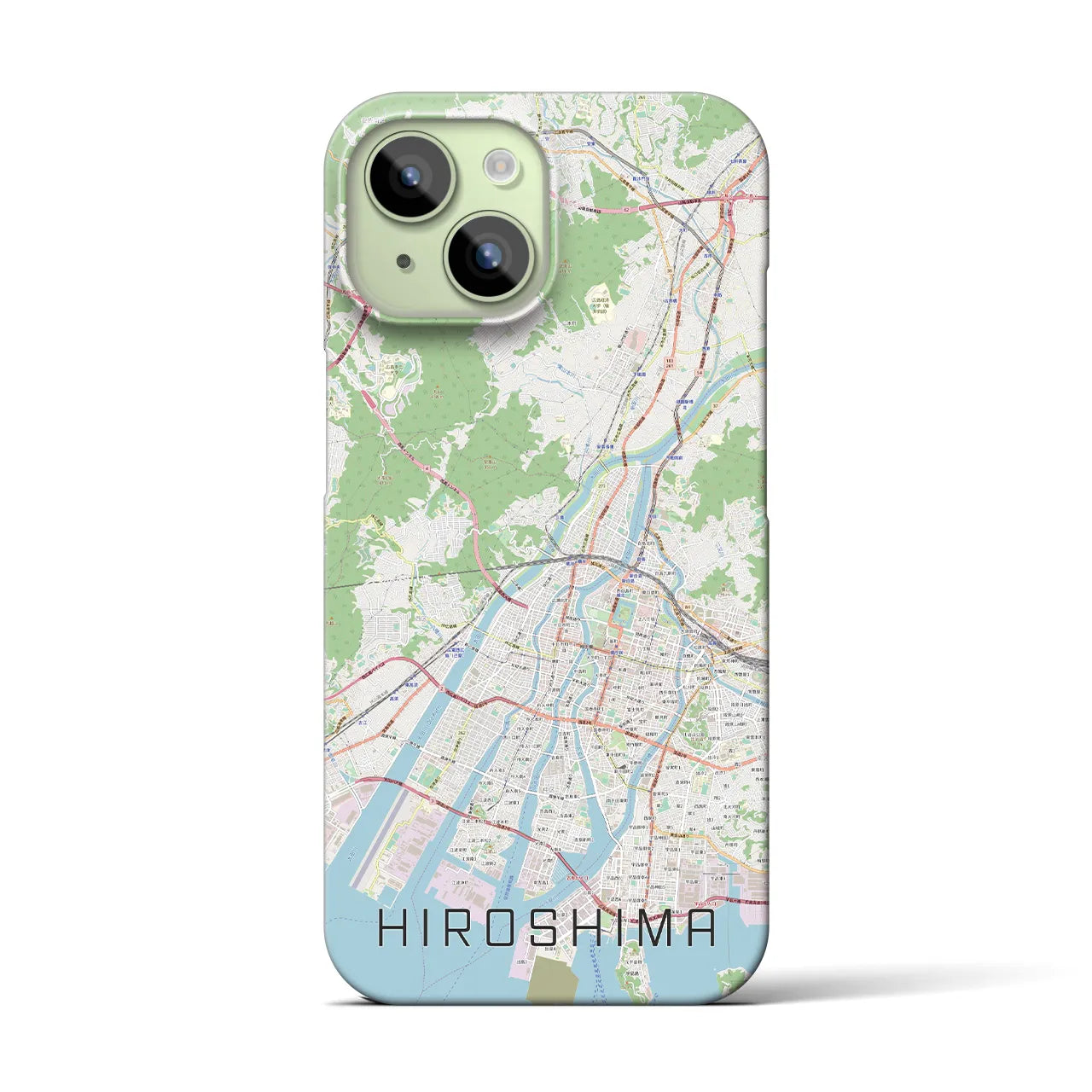 【広島(広島県)】地図柄iPhoneケース(バックカバータイプ)