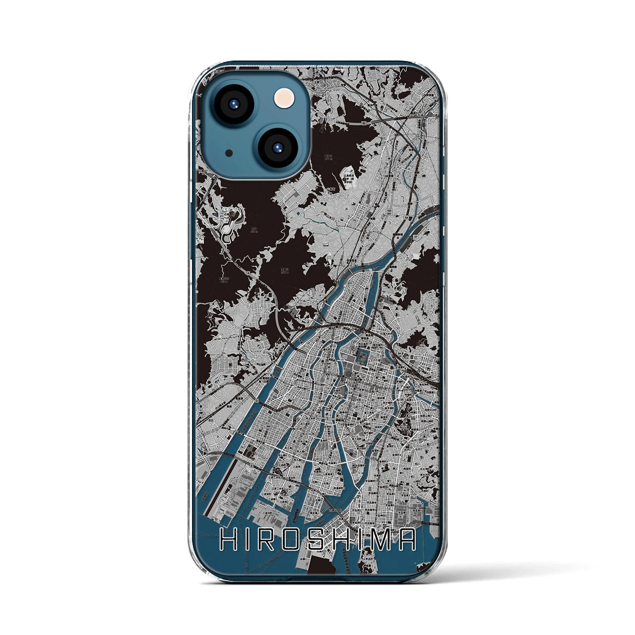 【広島(広島県)】地図柄iPhoneケース(クリアタイプ)