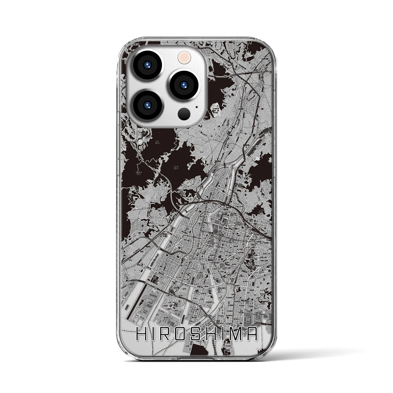 【広島(広島県)】地図柄iPhoneケース(クリアタイプ)