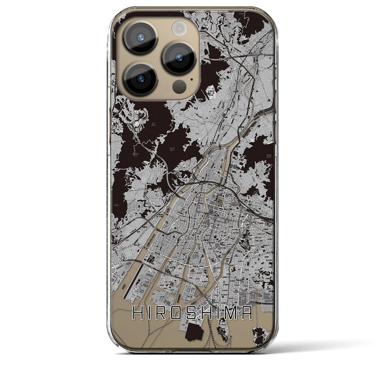 【広島(広島県)】地図柄iPhoneケース(クリアタイプ)