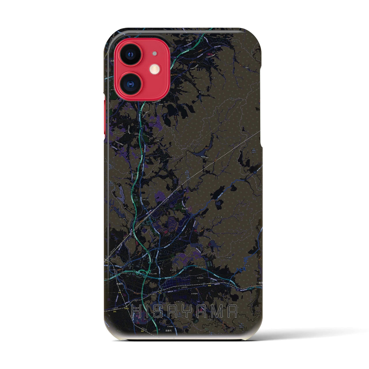 【久山(福岡県)】地図柄iPhoneケース(バックカバータイプ)