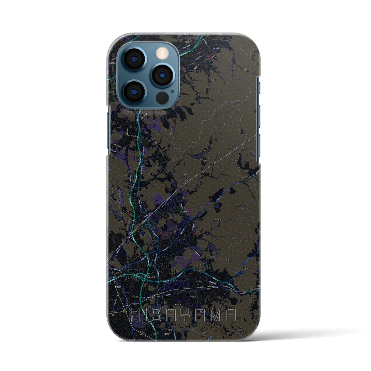 【久山(福岡県)】地図柄iPhoneケース(バックカバータイプ)