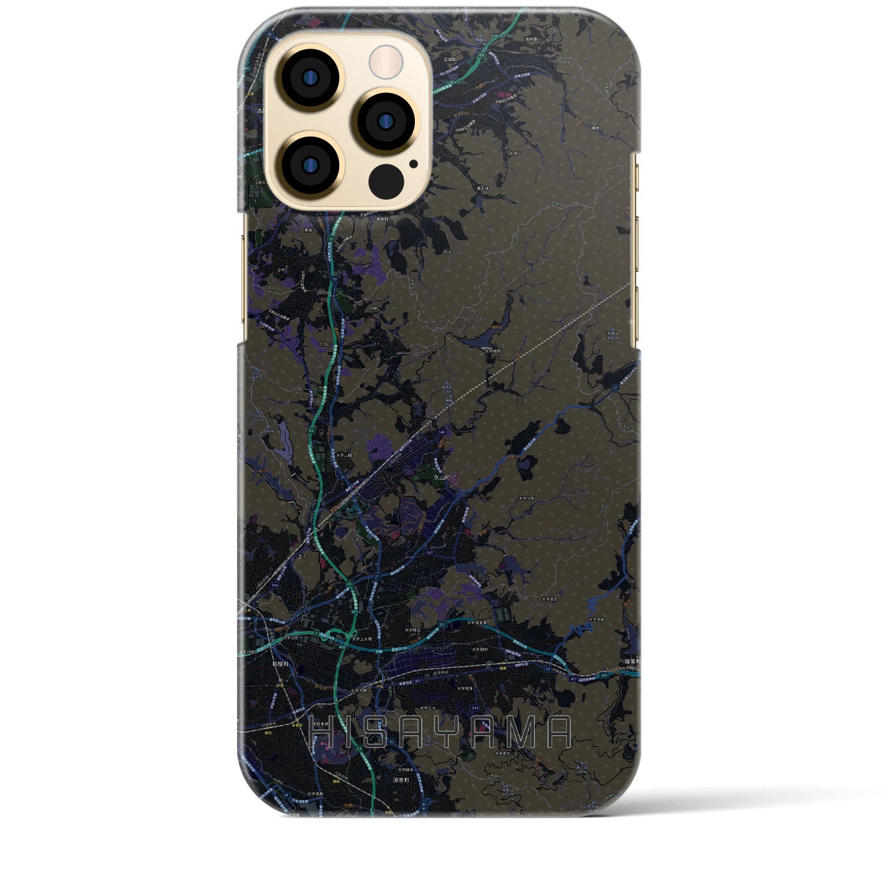 【久山(福岡県)】地図柄iPhoneケース(バックカバータイプ)