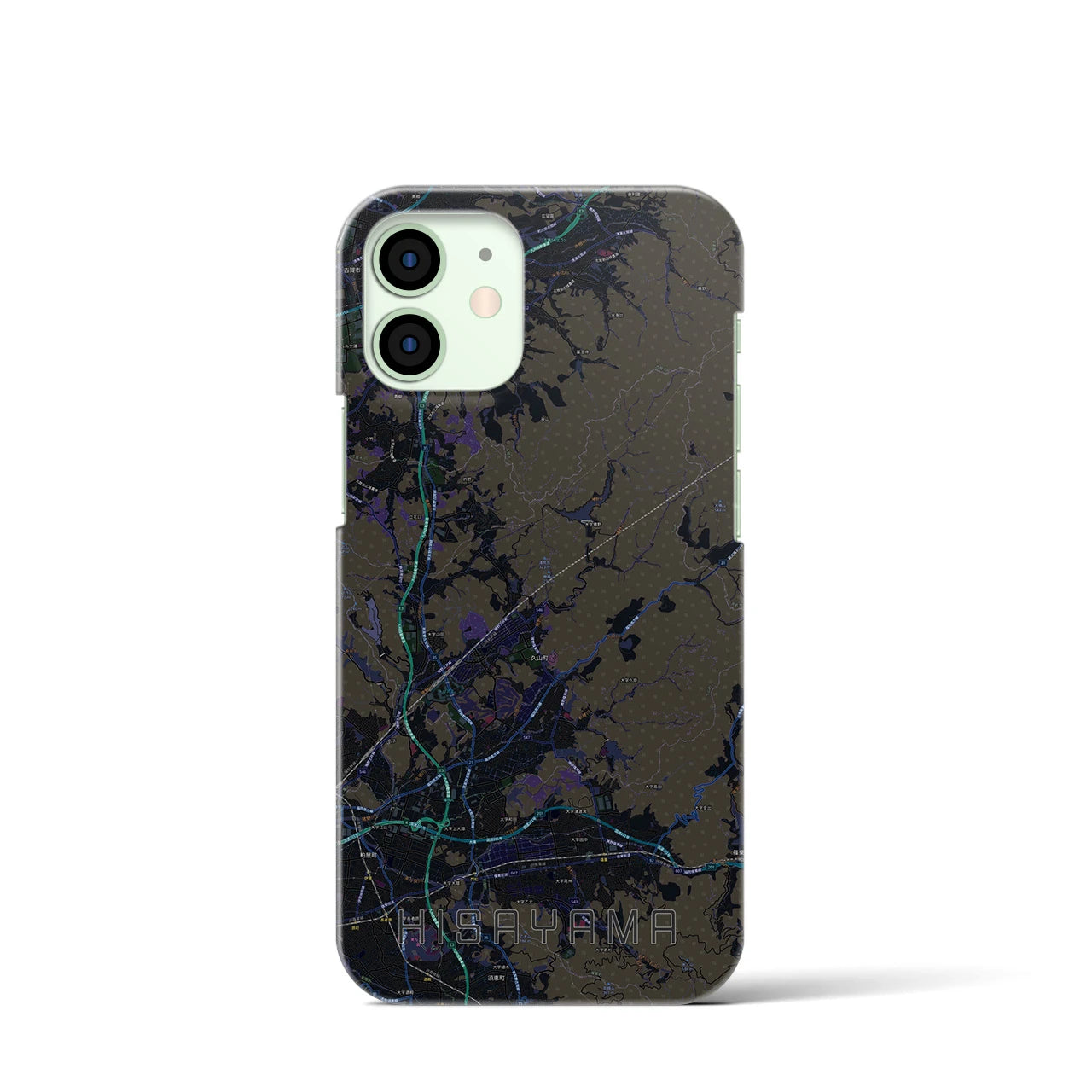 【久山(福岡県)】地図柄iPhoneケース(バックカバータイプ)