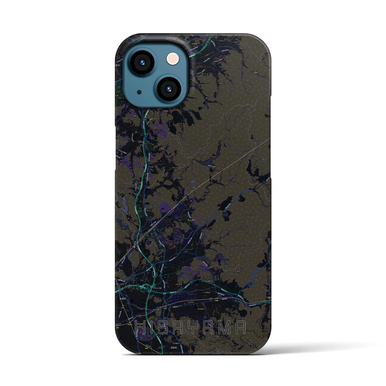 【久山(福岡県)】地図柄iPhoneケース(バックカバータイプ)