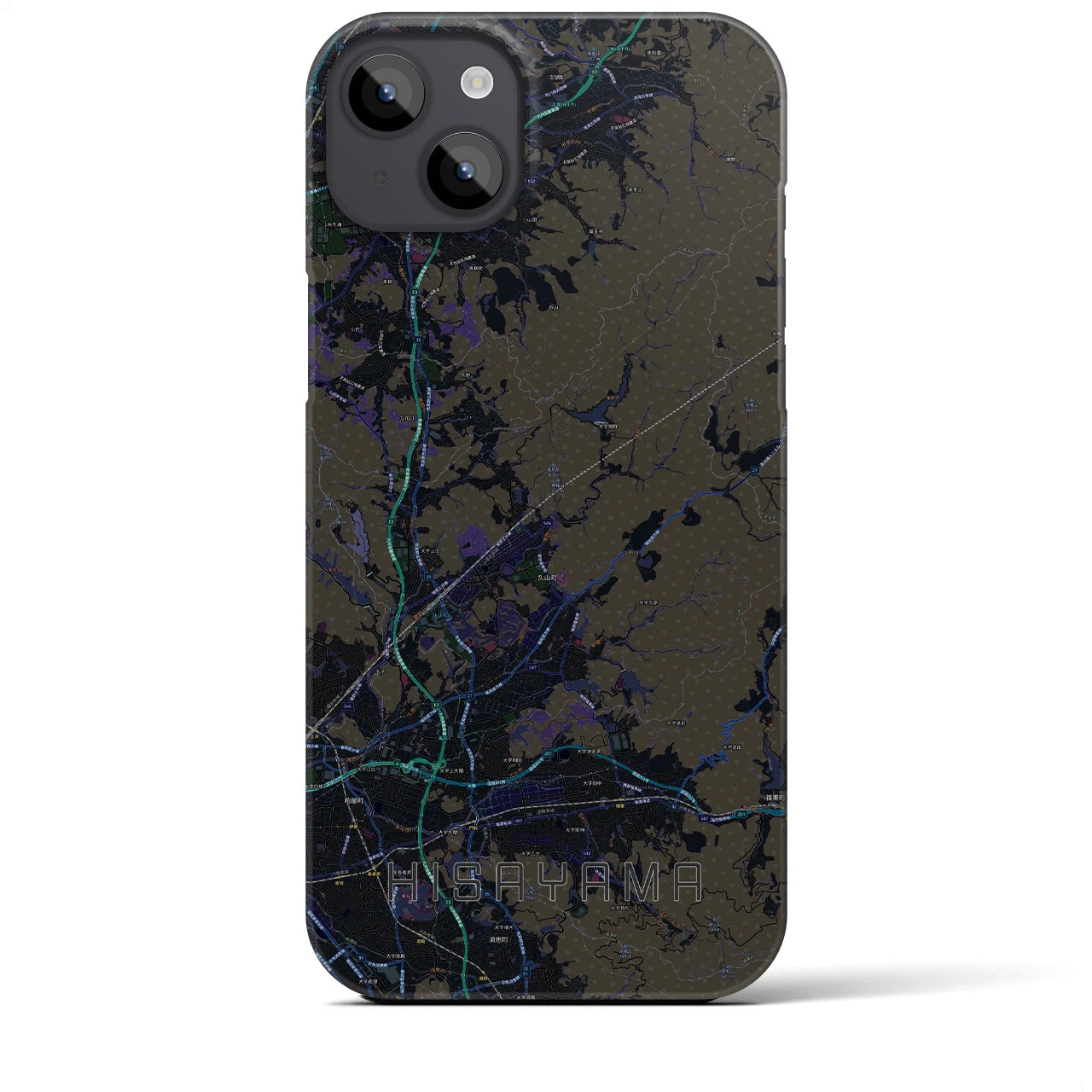 【久山(福岡県)】地図柄iPhoneケース(バックカバータイプ)