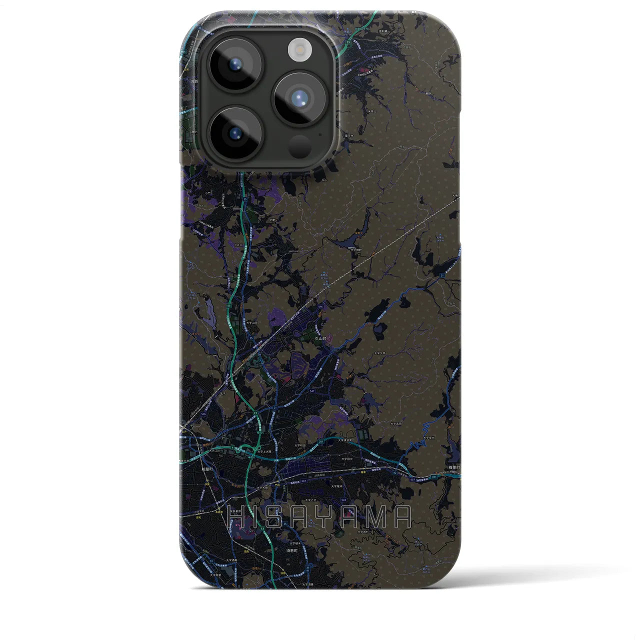 【久山(福岡県)】地図柄iPhoneケース(バックカバータイプ)