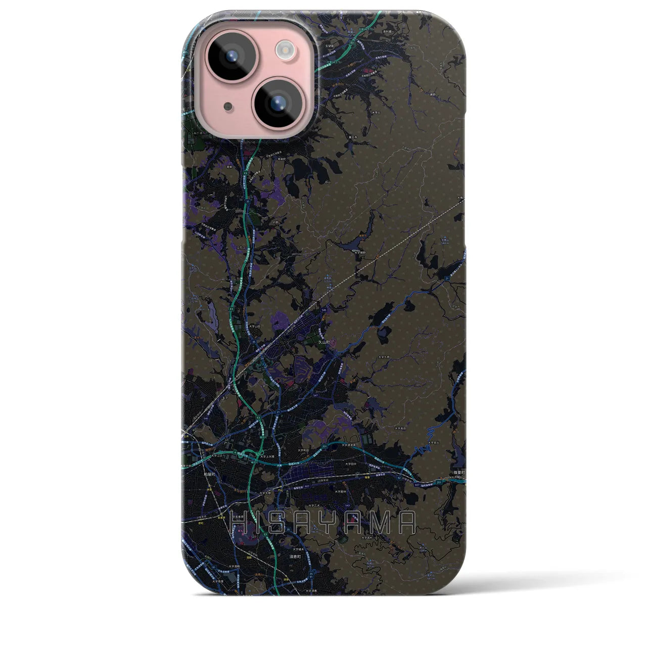 【久山(福岡県)】地図柄iPhoneケース(バックカバータイプ)