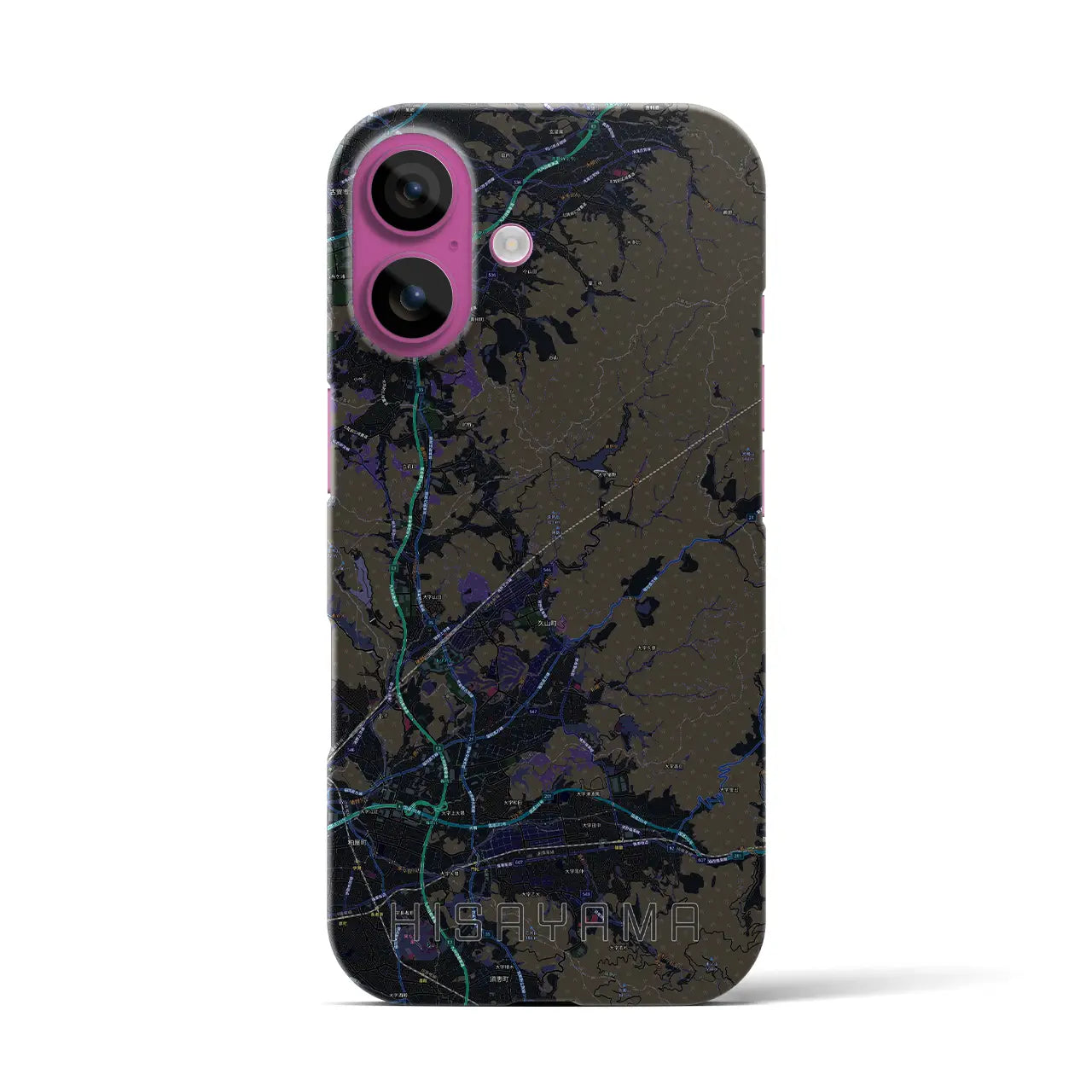【久山(福岡県)】地図柄iPhoneケース(バックカバータイプ)
