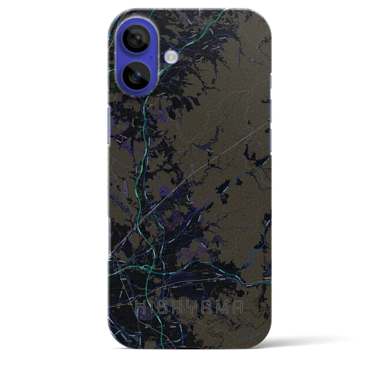 【久山(福岡県)】地図柄iPhoneケース(バックカバータイプ)