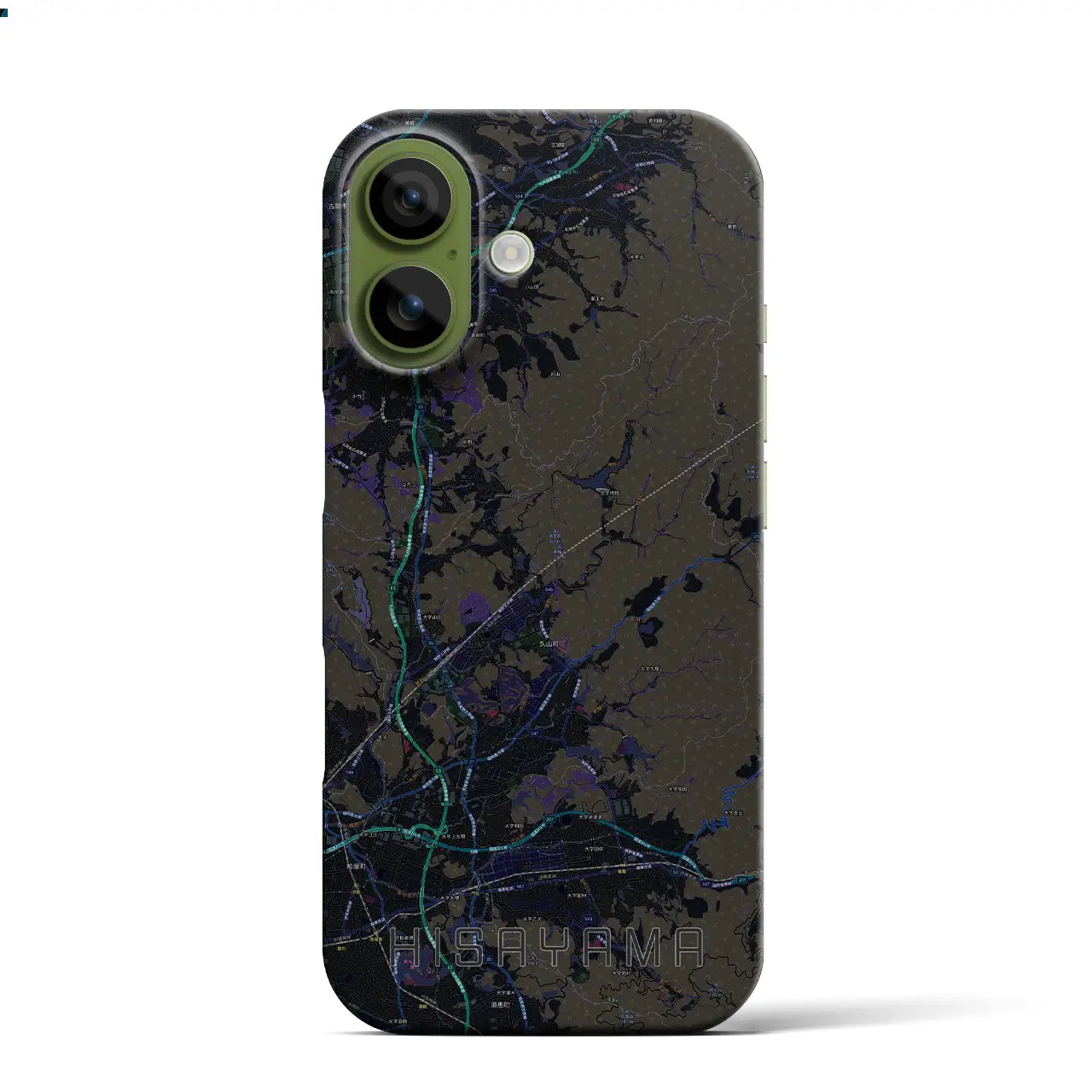 【久山(福岡県)】地図柄iPhoneケース(バックカバータイプ)